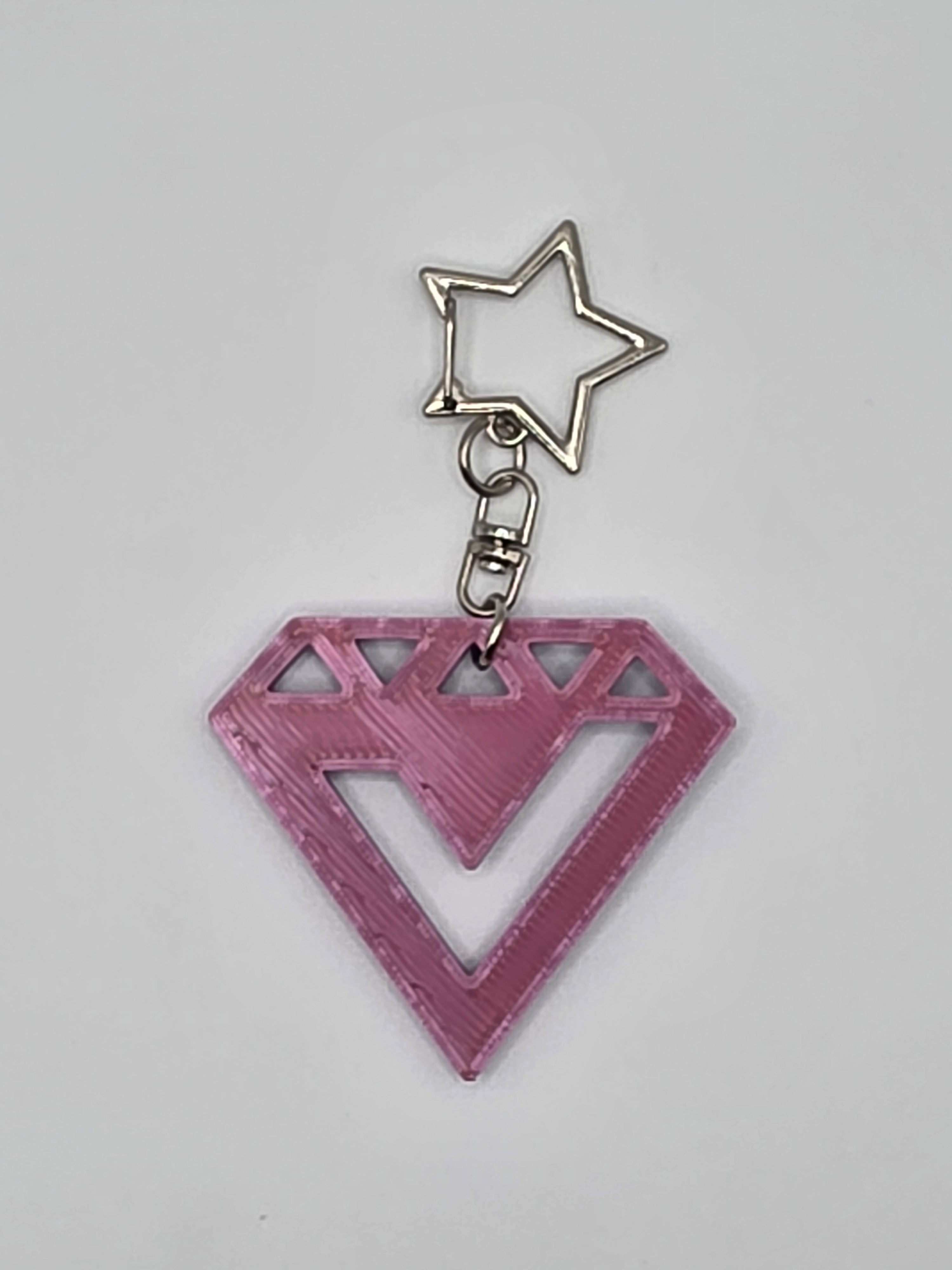 Seventeen diamond 3D Printed Keychain