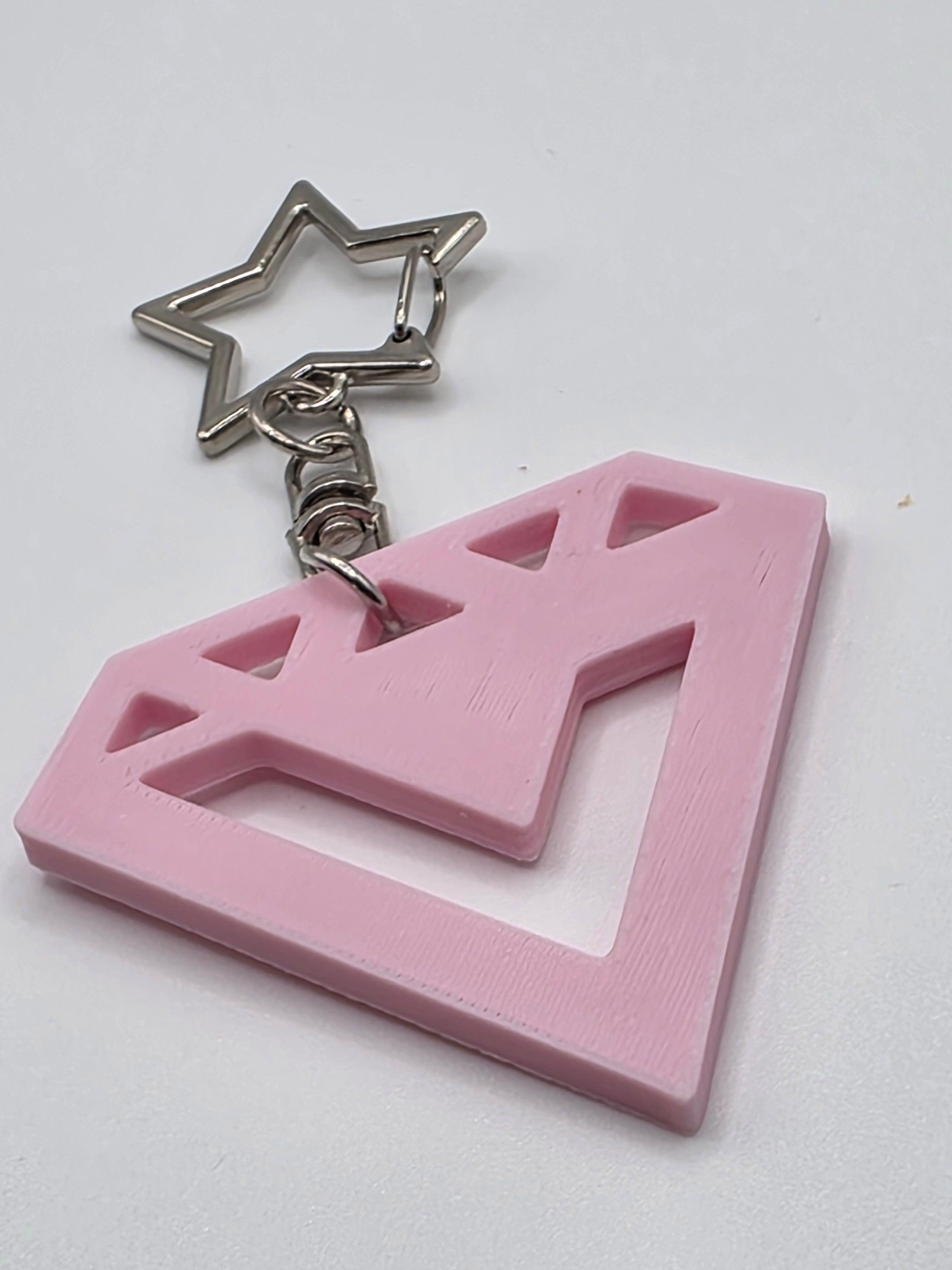 Seventeen diamond 3D Printed Keychain