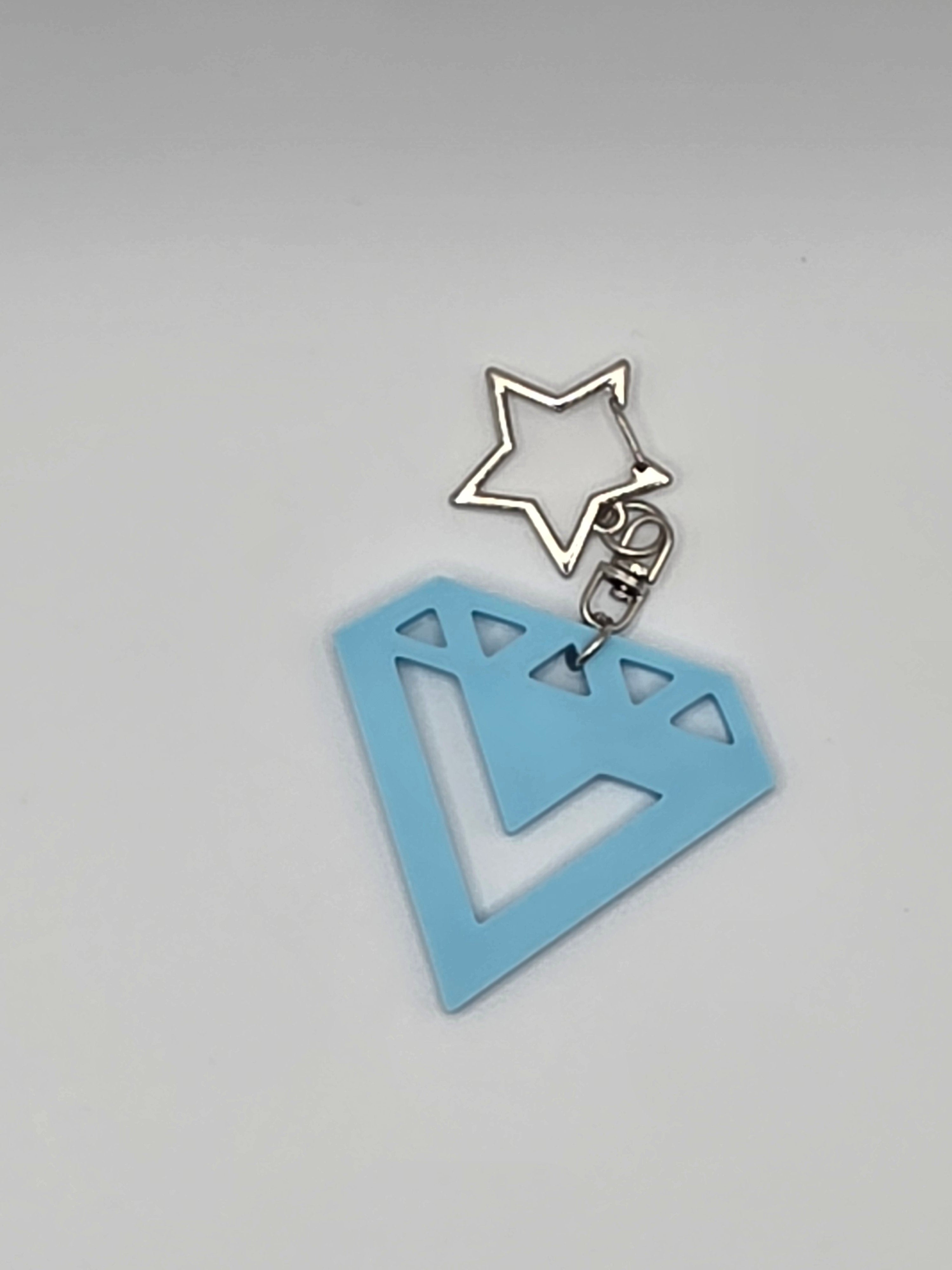 Seventeen diamond 3D Printed Keychain