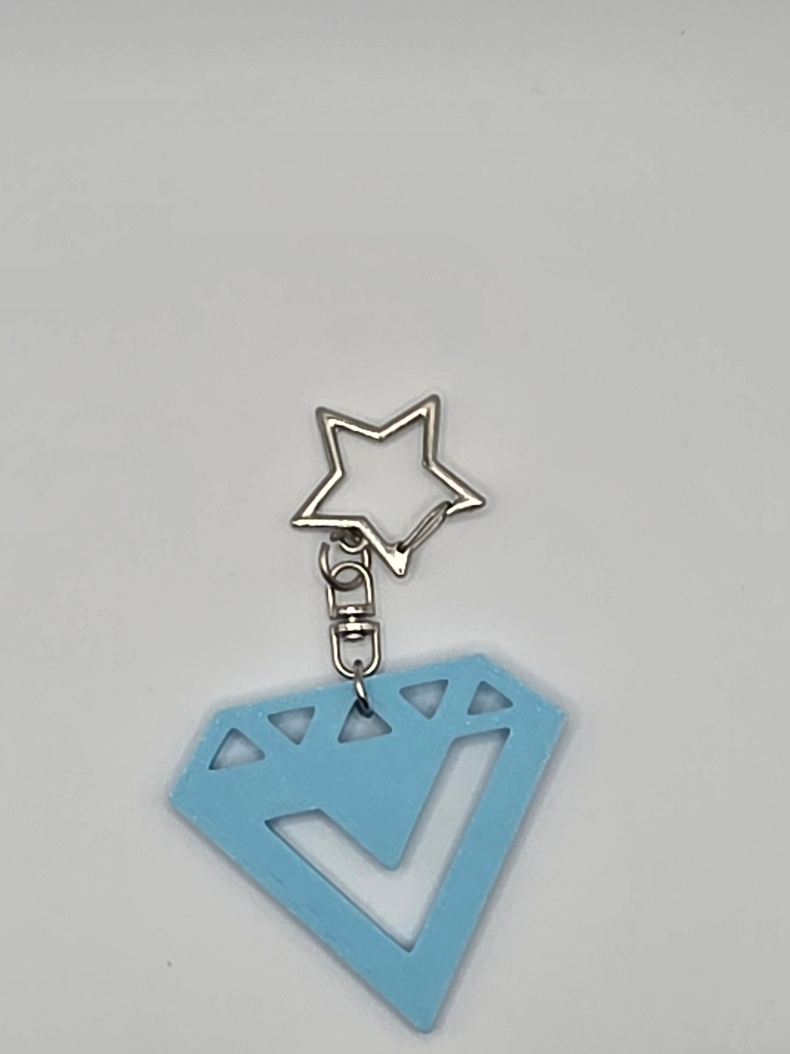 Seventeen diamond 3D Printed Keychain