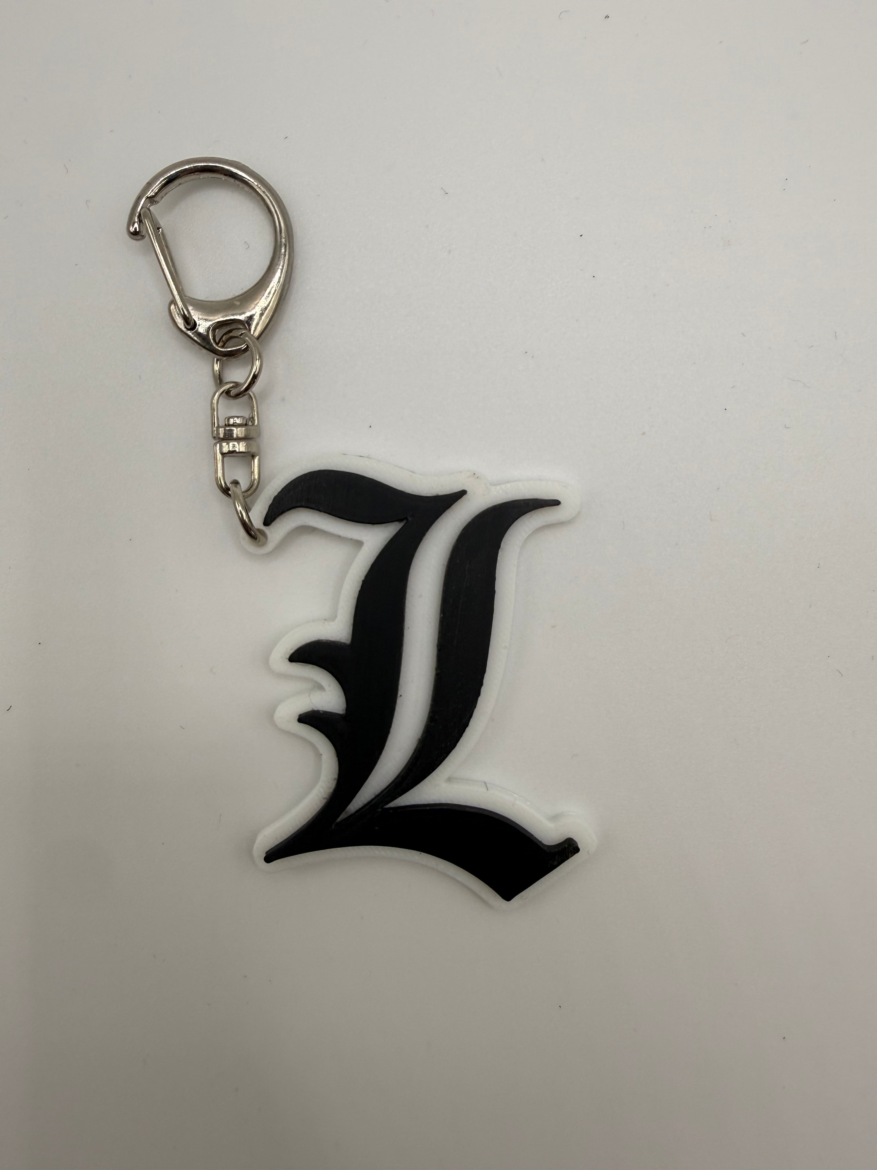 L Logo Death Note Keychain