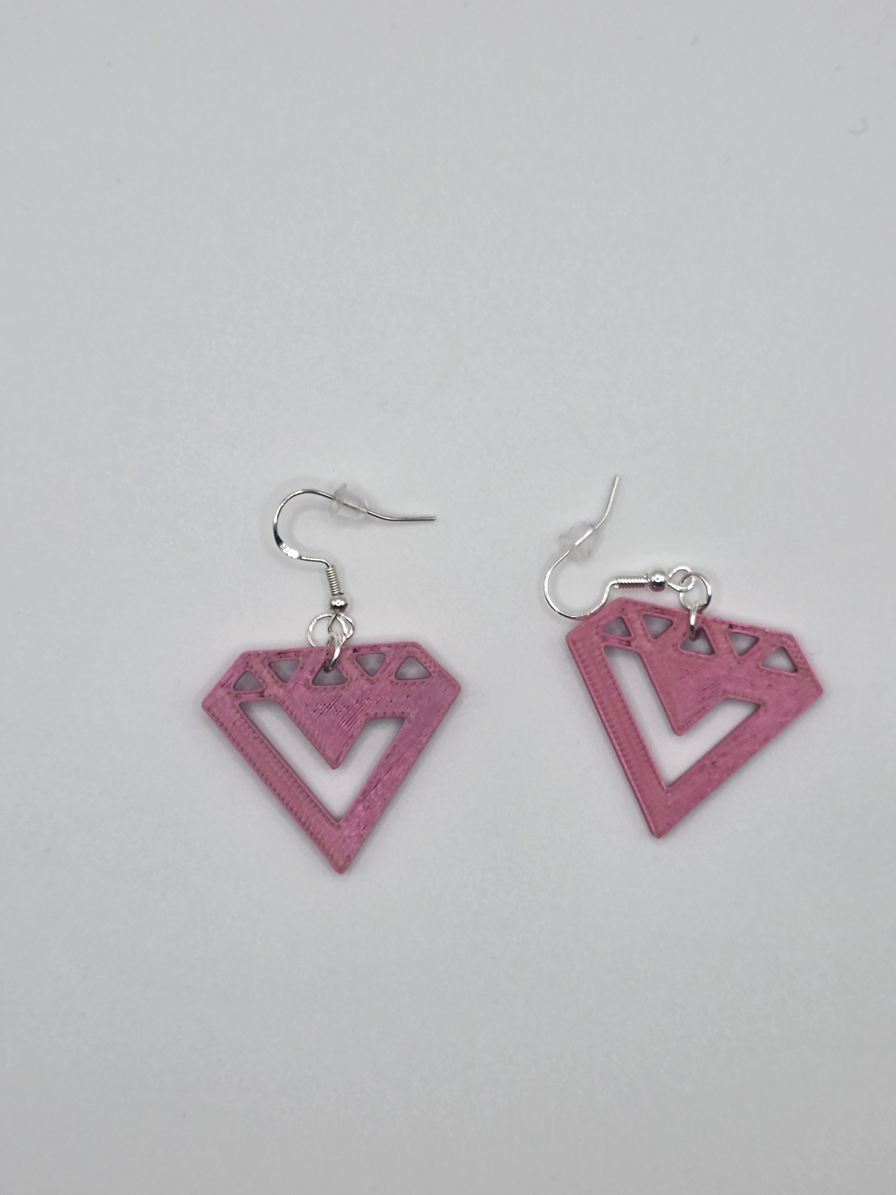 Seventeen diamond 3D Printed earrings
