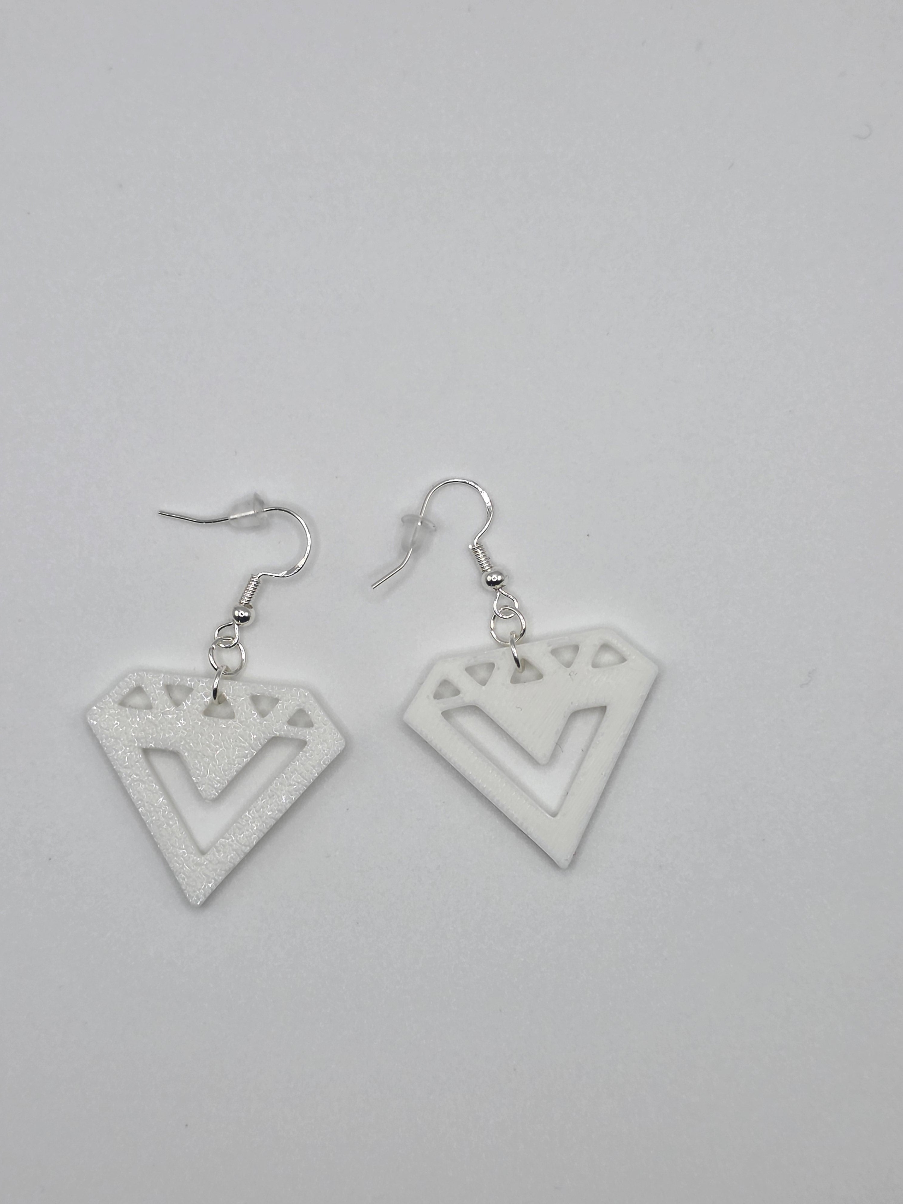 Seventeen diamond 3D Printed earrings
