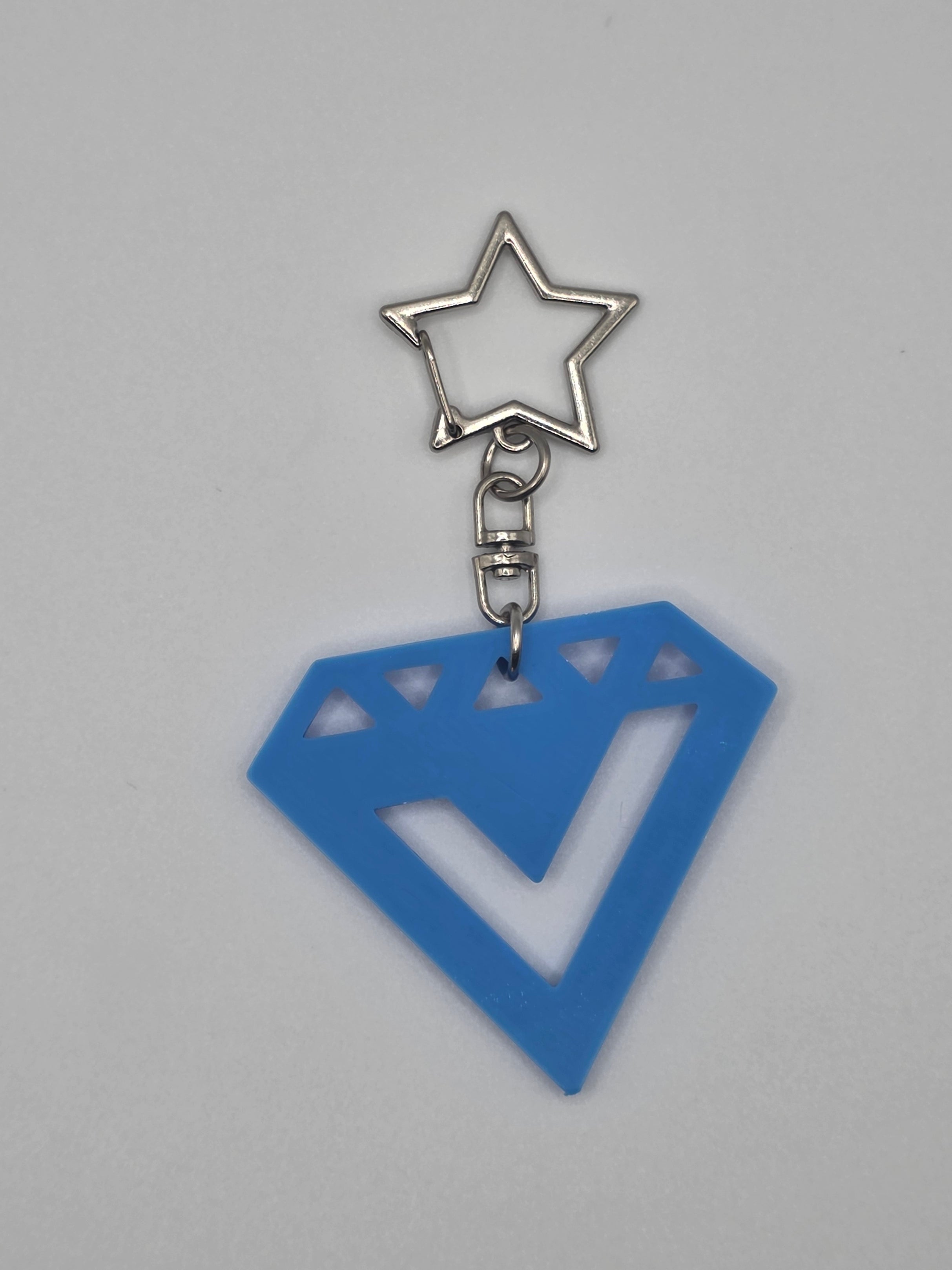 Seventeen diamond 3D Printed Keychain